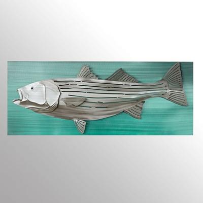 Copper Art Inc. Striped Bass Fish LED Wall Sculpture Silver , Silver