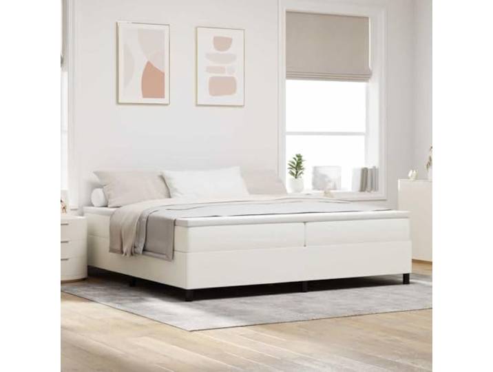 Cordstoff Holzwerkstoffrahmen Modernes Design Boxspringbett Creme 200 x 200 Boxspringbett Creme Weiß 200x200 cm Cordstoff mit Taschenfederkernmatratze Lattenrost Modern Luxus Komfort