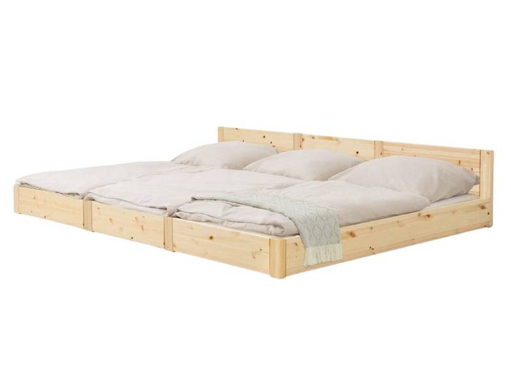 Ehrenkind Holzbett Familienbett Kiefer 270x200 cm (modulare Bauweise, Gemeinsamer Schlafplatz für die ganze Familie), aus massivem Kiefernholz