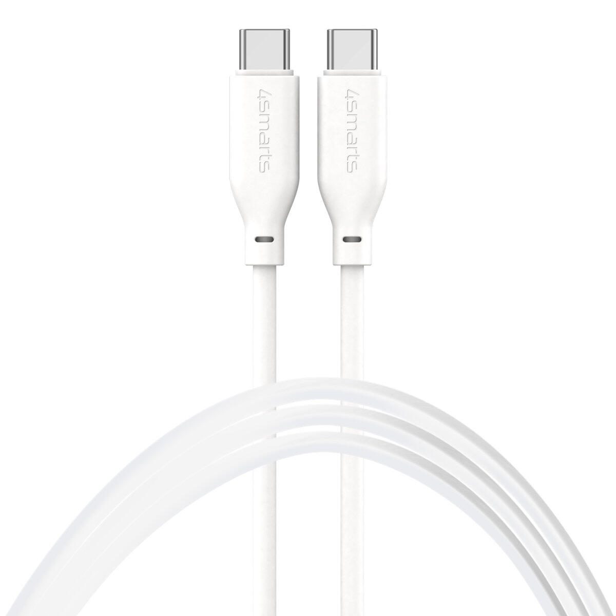 4smarts USB-C / USB-C Silikon-Kabel High Flex 60W 1,5m weiß 468761