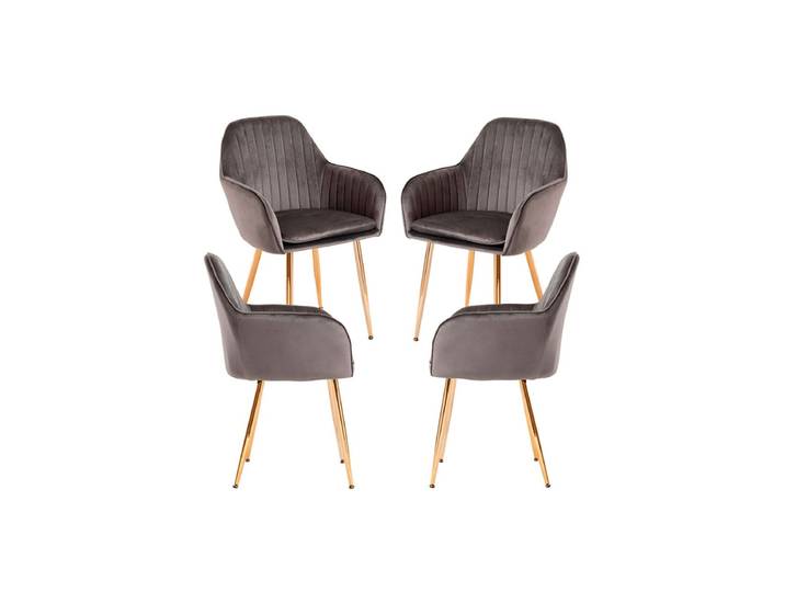 4er Set Stühle Chic Golden - Gris dunkel