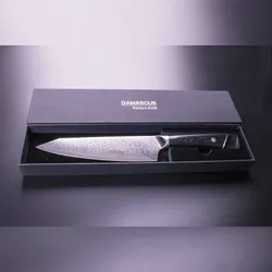 Muxel Kochmesser und Küchenmesser Damast Edelstahl Chefmesser mit 20 cm Klinge extra scharf Profimesser