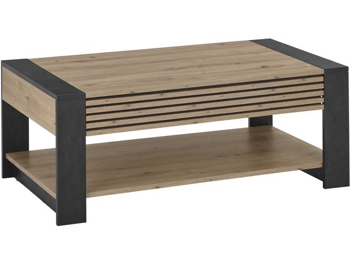 Couchtisch STOLKOM Stolkom Felipe B/H/T 108x42x60 cm , braun (braun, artisan, schwarz dekor), B:108cm H:42cm T:60cm, Tische, Couchtisch
