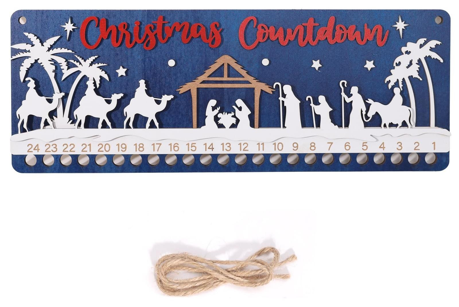 Houten Adventskalender voor volwassenen met 24 dagen tot kerstmis decoratie