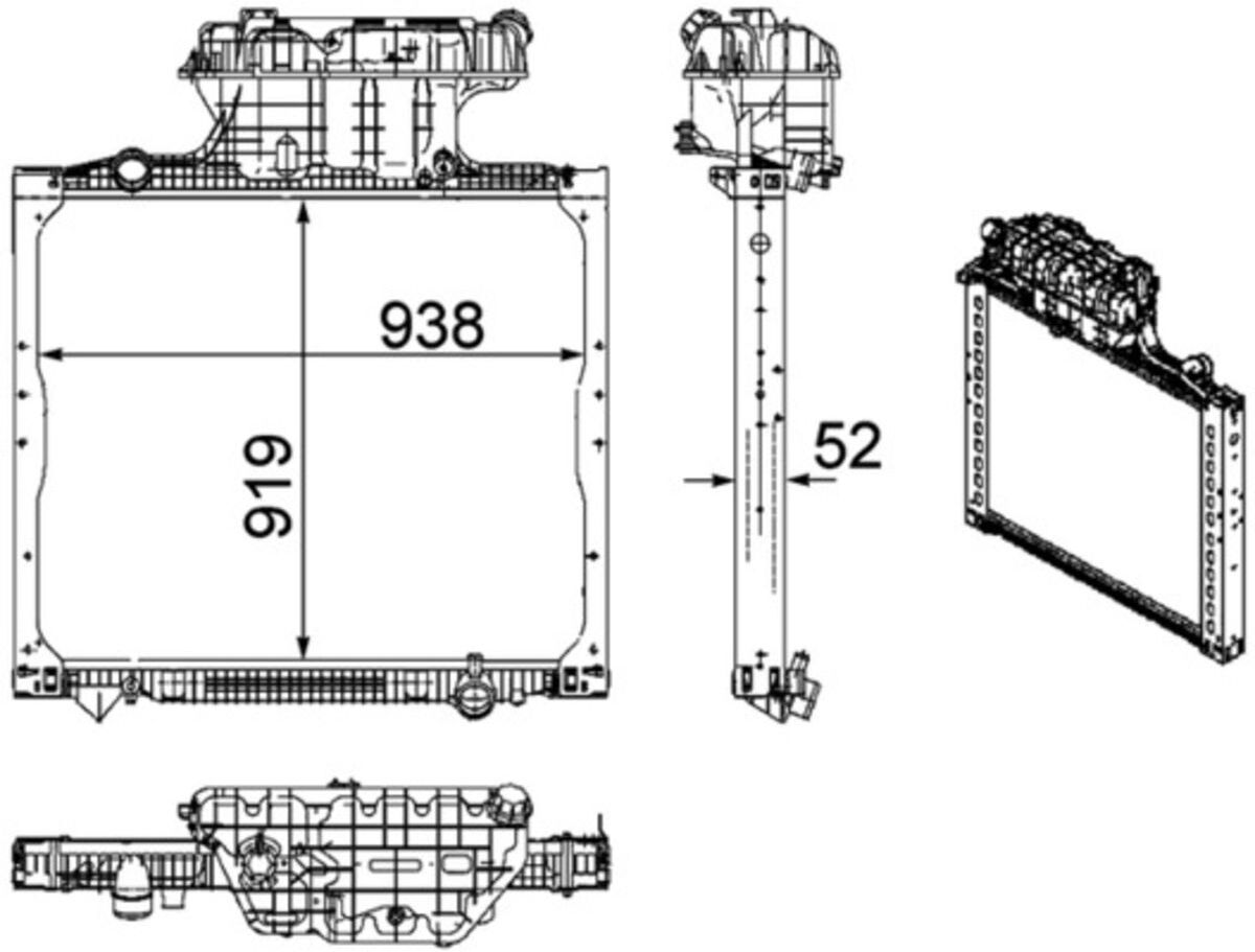 Kühler, Motorkühlung MAHLE CR 1168 000P