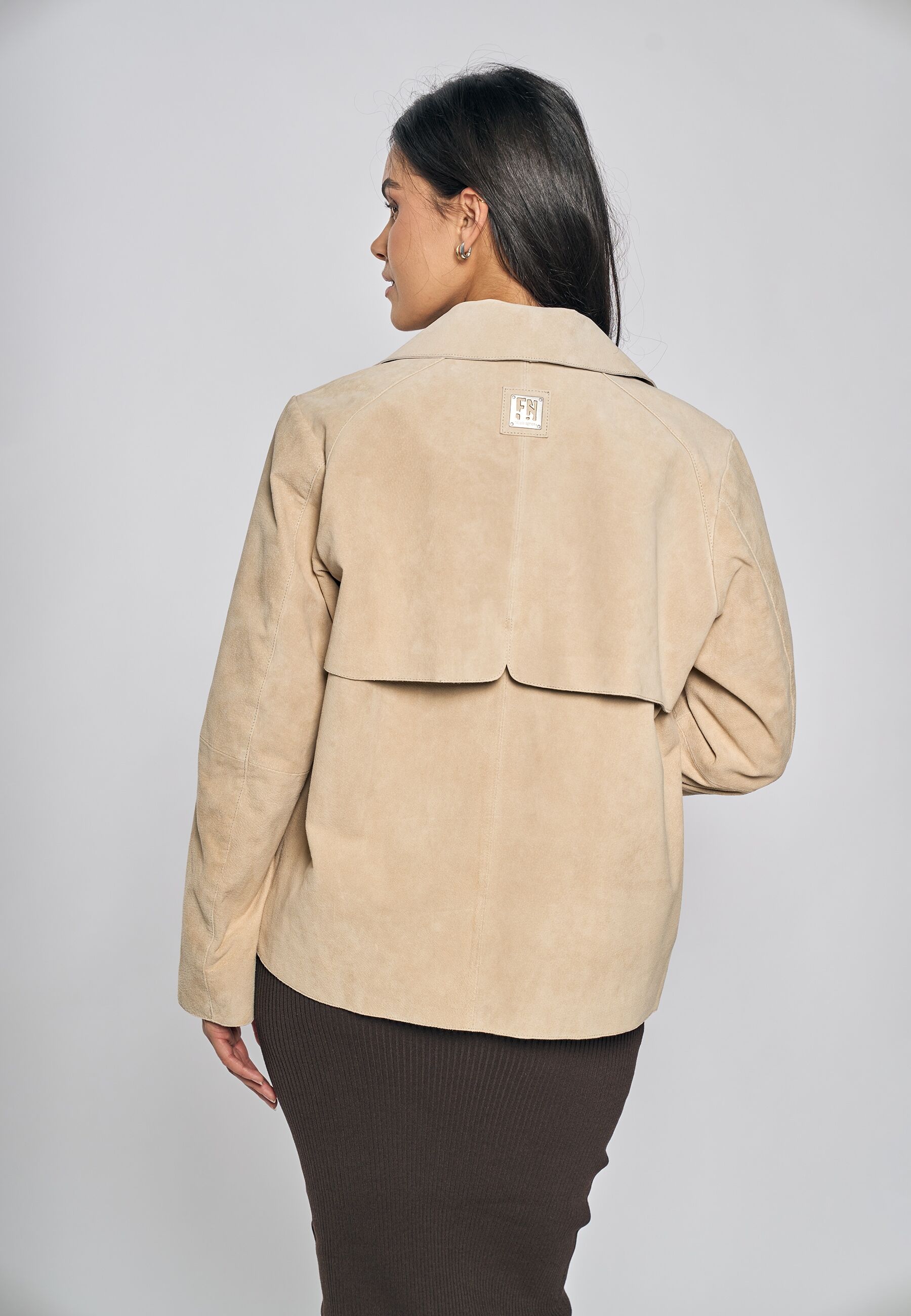 Lederjacke FREAKY NATION "Lederjacke-FN", Damen, Gr. S (36), beige, Oberstoff: 100% Leder. Futter: 100% Baumwolle, normal, Jacken Lederjacke beige S (36)