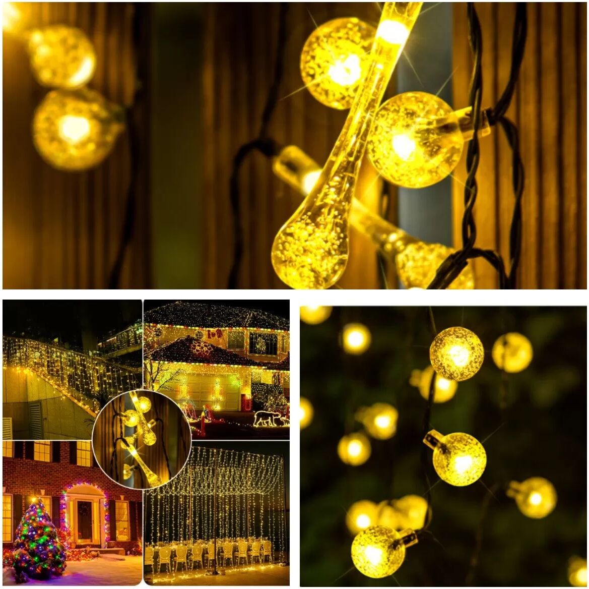 INF Guirlande Lumineuse Étoilée Solaire - Décoration de Camping et de Tente