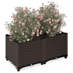 Relaxdays Pflanzkübel in Rattan-Optik Braun,Schwarz