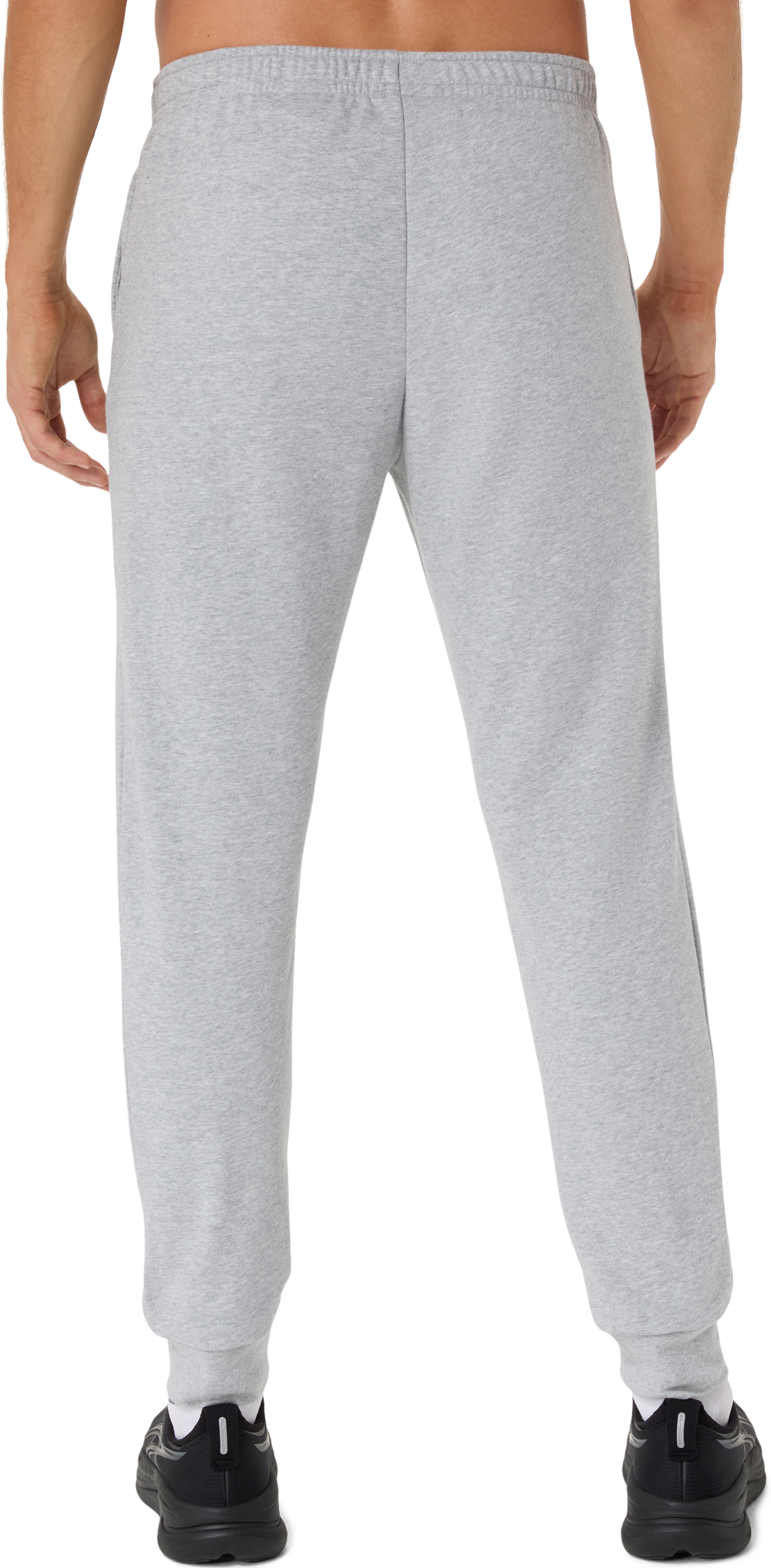 Jogginghose ASICS "FRENCH TERRY PANT", Herren, Gr. L, N-Gr, grau (grau heather), Obermaterial: 63% Baumwolle, 37% Polyester, Hosen Jogginghose, Praktische Taschen, Verstellbare Passform, Weiches Material grau heather L, N-Gr