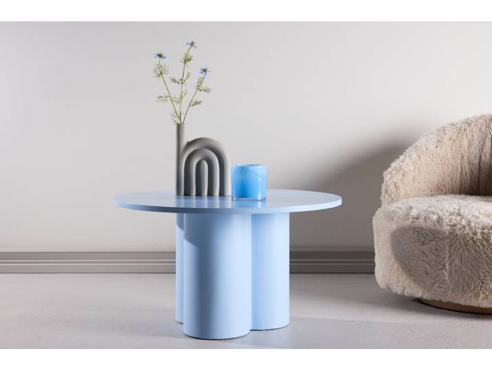 Couchtisch Azzurro Ø80 cm – Rundtisch - Himmelblau - Luxusbetten24