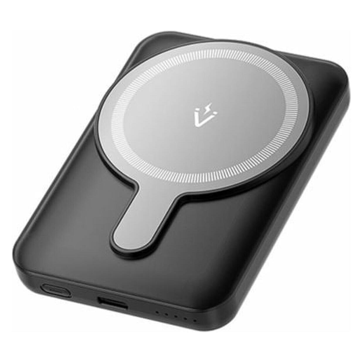 Vention 5000mAh Magnetic Wireless Power Bank (USB-C + USB-C + Wireless) 20W Black Light Indicator Display Ty (5000 mAh, 20 W, 18.50 Wh) (FHSB0)