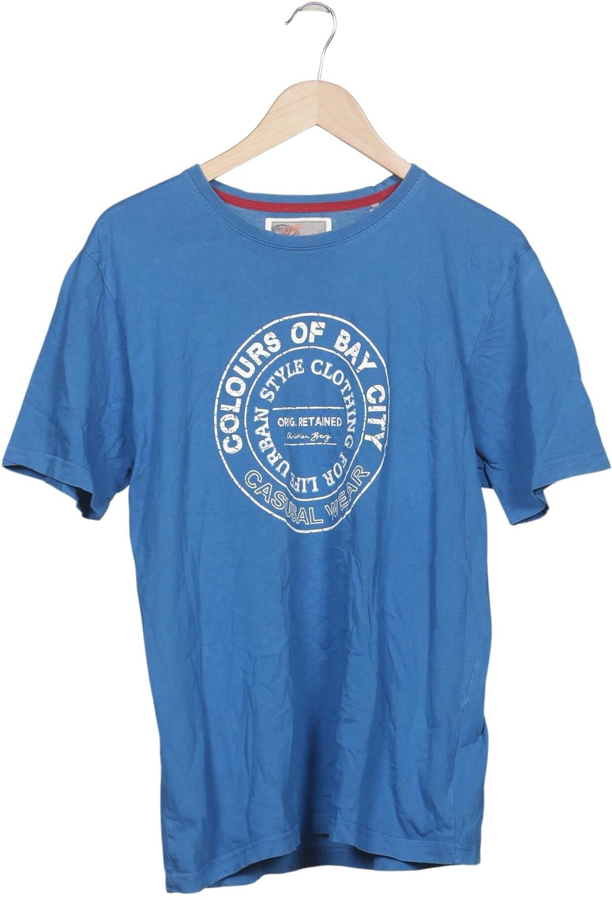 Christian Berg Herren T-Shirt, Blau, Gr. L, kein / Etikett - Second Hand