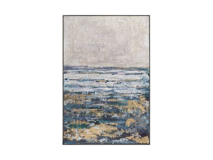 Handgemaltes Bild „Gold & Blue“ 82.5 x 122.5 cm Blau, Gold Crea Collection