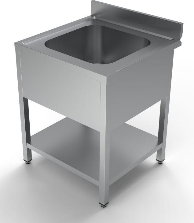 Combisteel Spültisch 1 Becken mit Grundboden aus Edelstahl 700x700x850mm