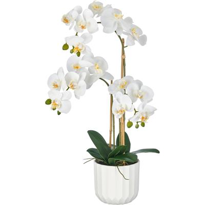 Kunstorchidee CREATIV GREEN "Phalaenopsis", weiß, H:65cm, Obermaterial: 100% Kunststoff, Kunstpflanzen, im Design-Pflanzgefäß