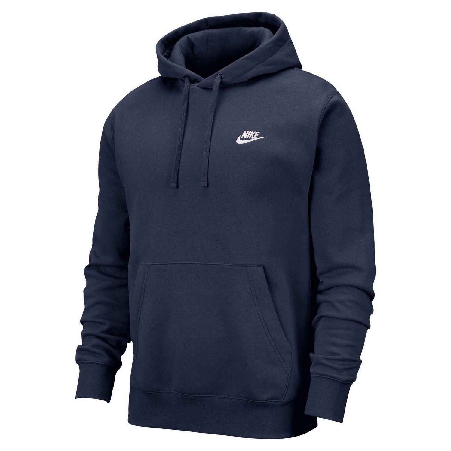 Nike Unisex Volwassen Sportkleding Club Hoodie (Middernacht Marine/Wit)