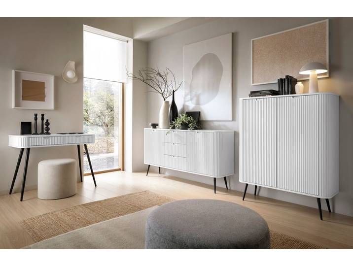 Wohnzimmer-Set Wohnzimmermöbel Set 3-teilig – ZOVA – Weiß