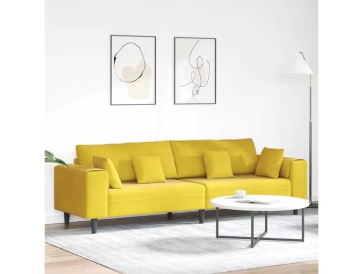 ZQQLVOO Sofa Gelb 250 x 77 x 76 cm Samt Modernes Design, Federkern, Sperrholzrahmen, Quadratische Armlehnen, Einfache Montage