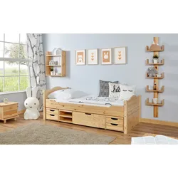 TiCAA Einzelbett "Leni" 90x200 Kiefer Natur