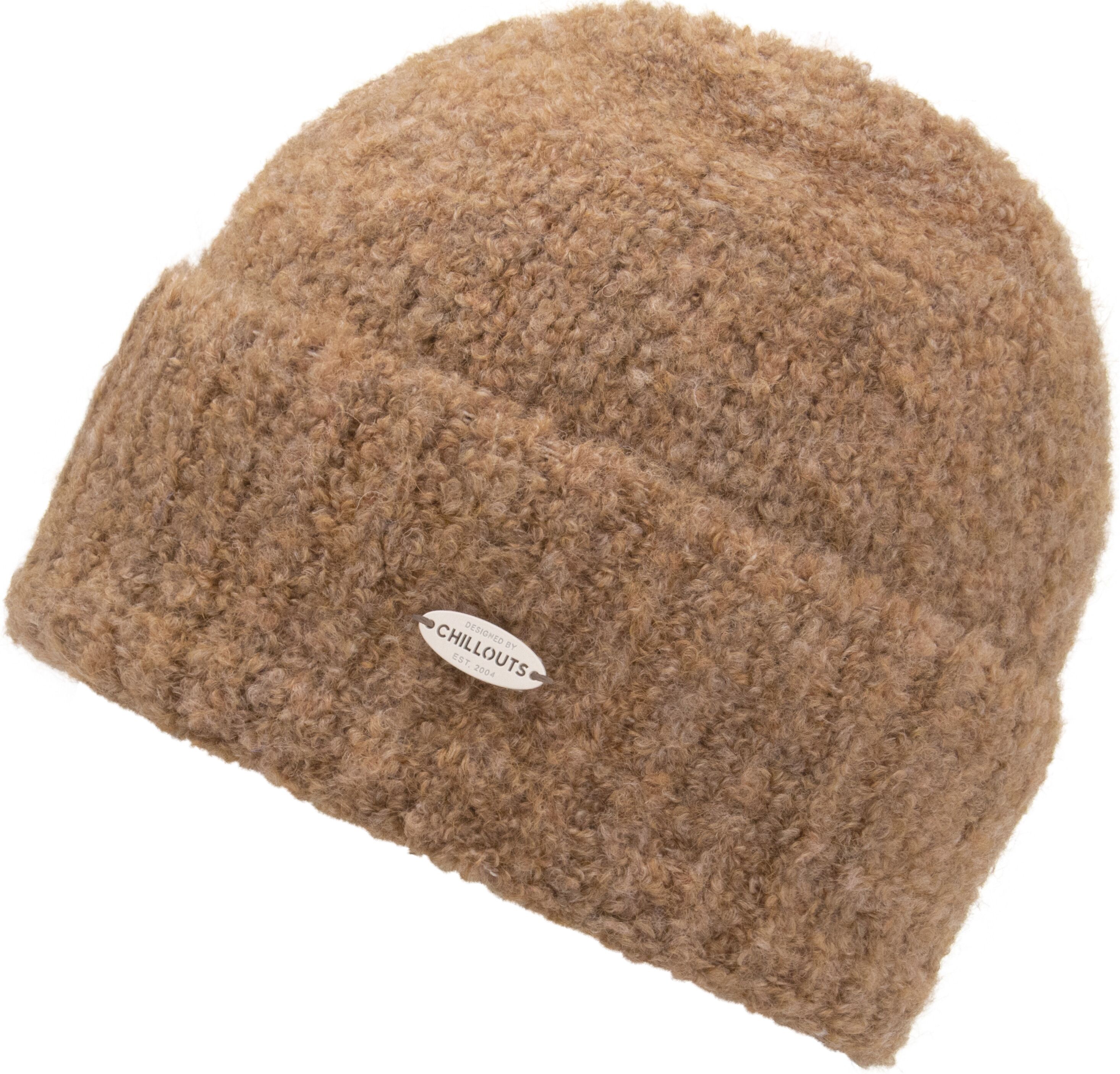 Beanie CHILLOUTS "Emma Hat", Damen, braun (camel), Materialmix, unifarben, Mützen Beanie, ist formbeständig, pflegeleicht, kuschelig weich camel Einheitsgröße