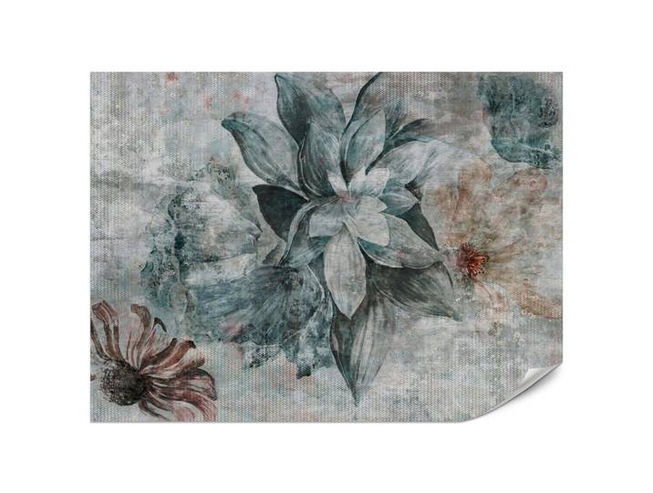 Muralo Fototapete für Schlafzimmer Aquarellblumen Beton Natur Pflanzen 500x350, Grau, Papier, Baum/Pflanze/Natur, Rechteckig, 500x350 cm, Tapeten & Wandverkleidungen, Fototapeten