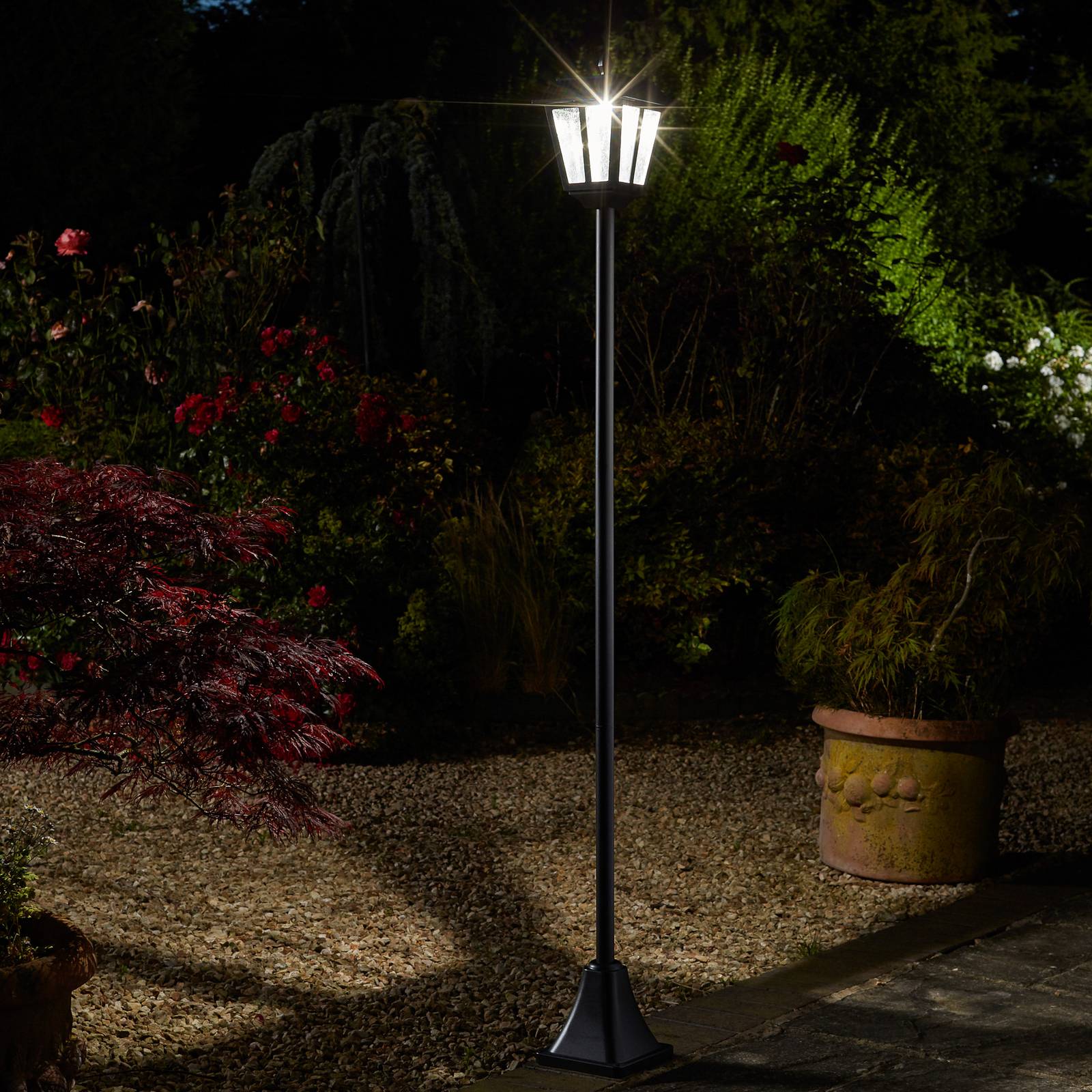 SMART GARDEN Decorative Solar Light Whitehall 365, dimmable, Black, metal, Modern, outdoor solar lights