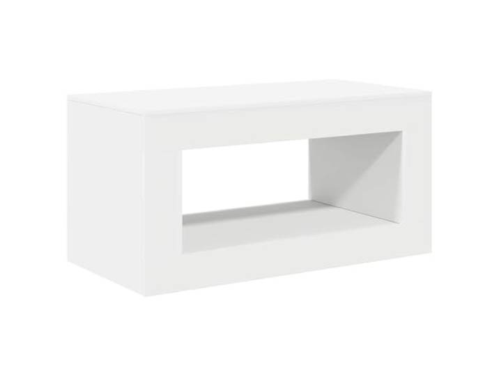 LASWWQMRF Couchtisch Weiß 99,5 x 50 x 50 cm Moderner Wohnzimmertisch Elegantes Design für Ihr Wohnzimmer oder Lounge. Bietet eine großzügige Ablagefläche für Snacks und Getränke.