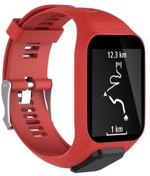 Everyday Crate TomTom Runner 2 Band Soft Silicone Watch Strap Sport Replacement For Runner 2 And Runner 3 red