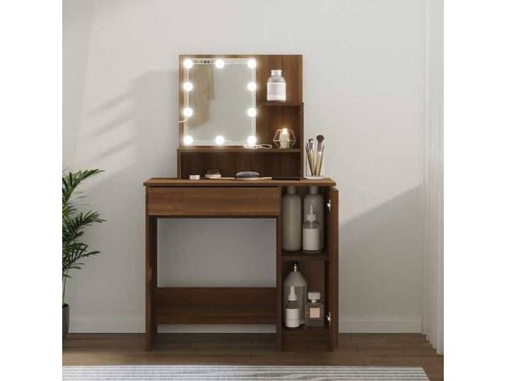SALE 2026  Tables Brun - Coiffeuse avec LED Chêne marron 86 5x35x136cm PRO484568353