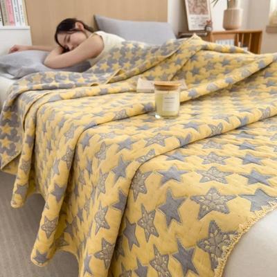 Uplift Picks 3 Layer Cotton Gauze Blanket Lightweight Pure Cotton Throw honey Star 150x200cm 1 Pc