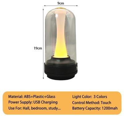 Smart Shopping Spot LumiGlow Rechargeable Bedside Lamp Touch Dimmable Waterproof Mood Light black