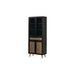 Vitrine  Vienna , schwarz , Maße (cm): B: 80 H: 195 T: 40.0