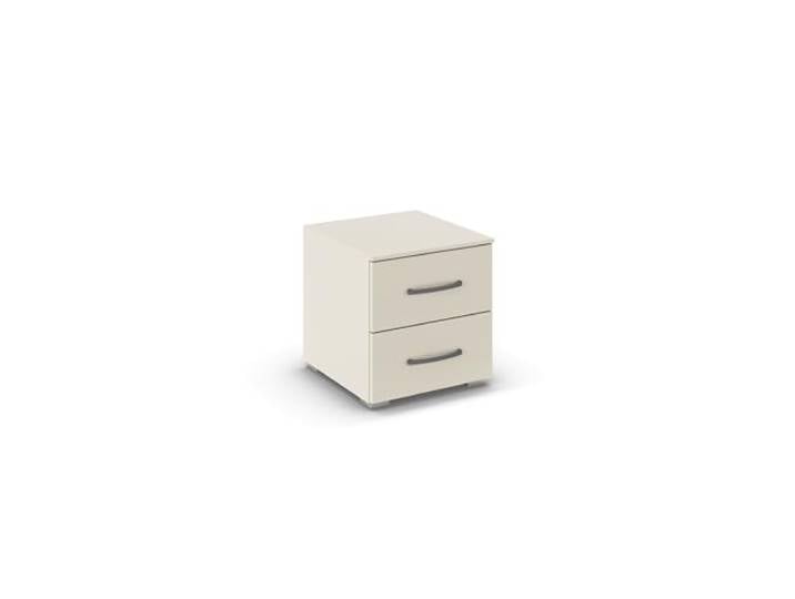 Rauch Möbel ADITIO, Nachttisch, Farbe Beige, Maße 40x42x42 cm Nachtkommode im zeitlosen Stil, 2 Schubladen, Soft-Close, für Schlafzimmer, Jugendzimmer, Kinderzimmer, Gästezimmer