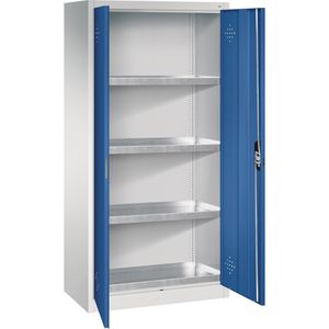 CP-Möbel Umweltschrank 8921-315, lichtgrau / blau, 4 Wannenböden, 93 x 195 x 50cm