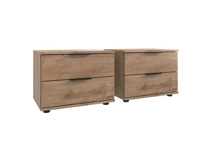 Nachttisch 2er-Set Metaa Plankeneiche Holzwerkstoff B 104 H 40 cm - Nachttisch 2er-Set