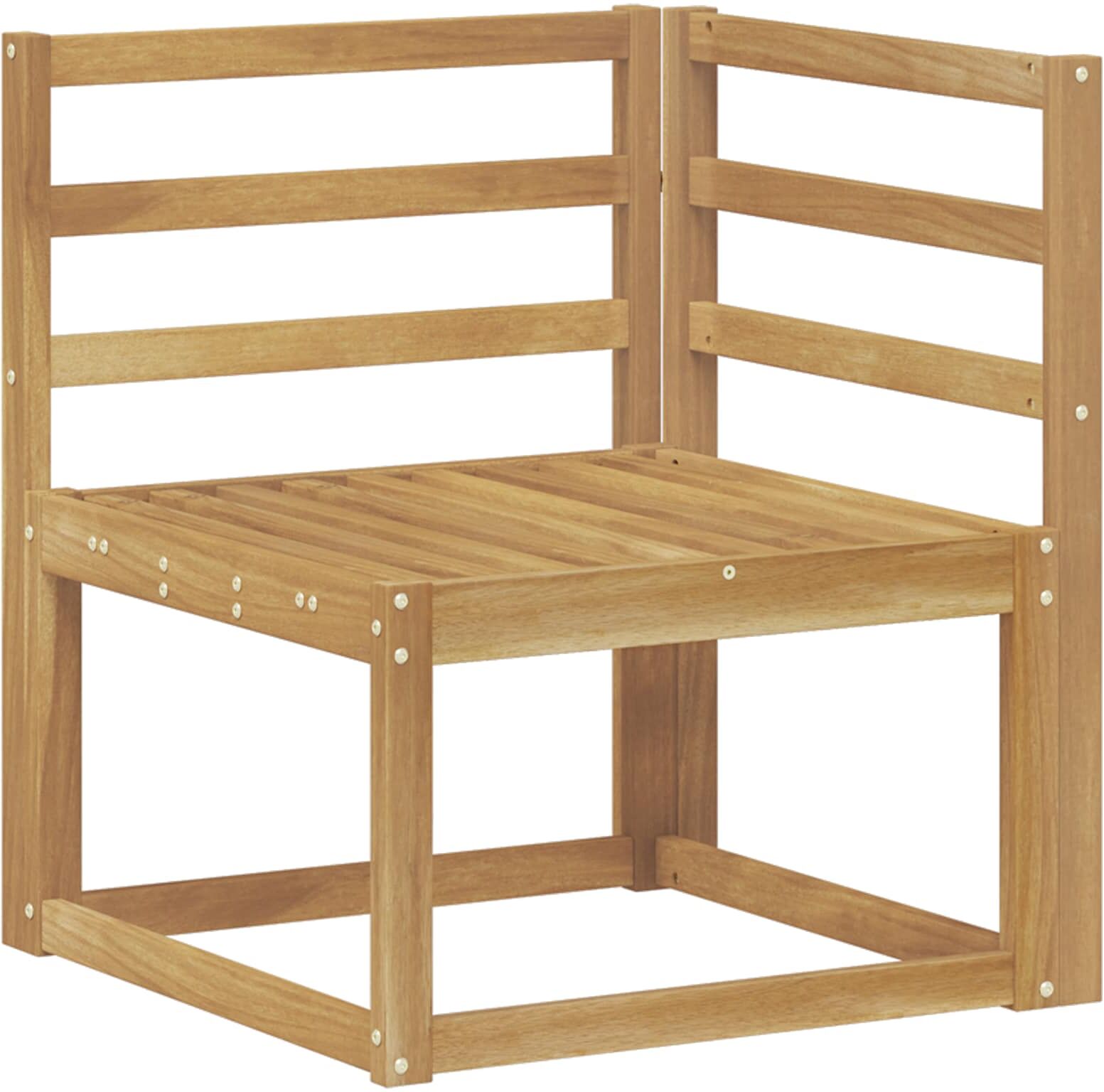 vidaXL Canapé d'angle extérieur Bois d'Acacia Massif Blanc