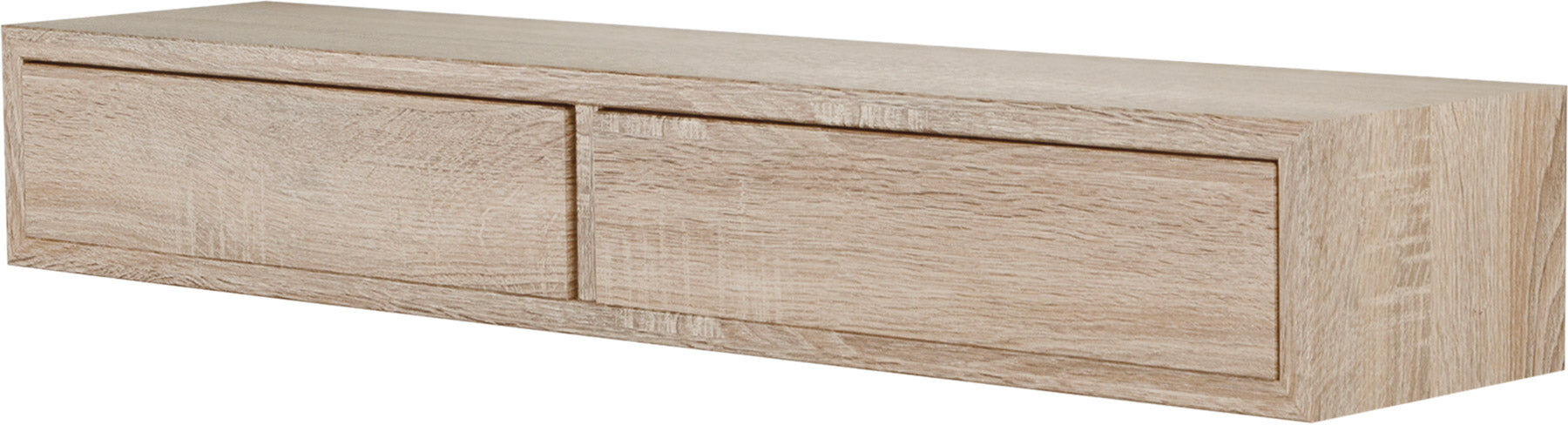 giordanoshop Mensola da Parete con 2 Cassetti 88,2x13,4x20 cm in Fibra di Legno Domino Rovere Sagerau...