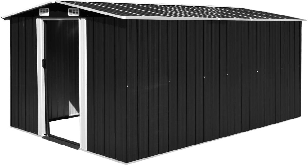 Gerätehaus 257x392x181 cm Metall Anthrazit
