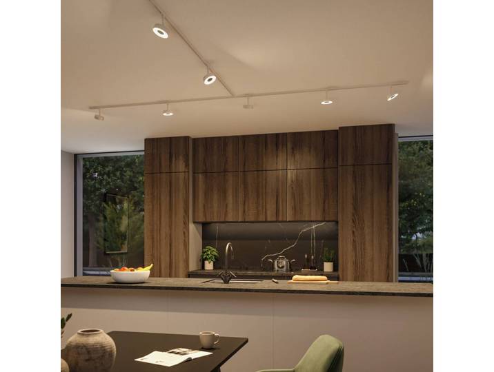 Paulmann URail LED-Spot Circle, weiß matt, 3-step-dim, CCT dimmbar, weiß / opal, für Wohn- / Esszimmer, Metall, Modern