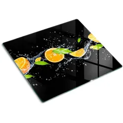 GLASPLATTE 60x52 cm Orangen und Wasser