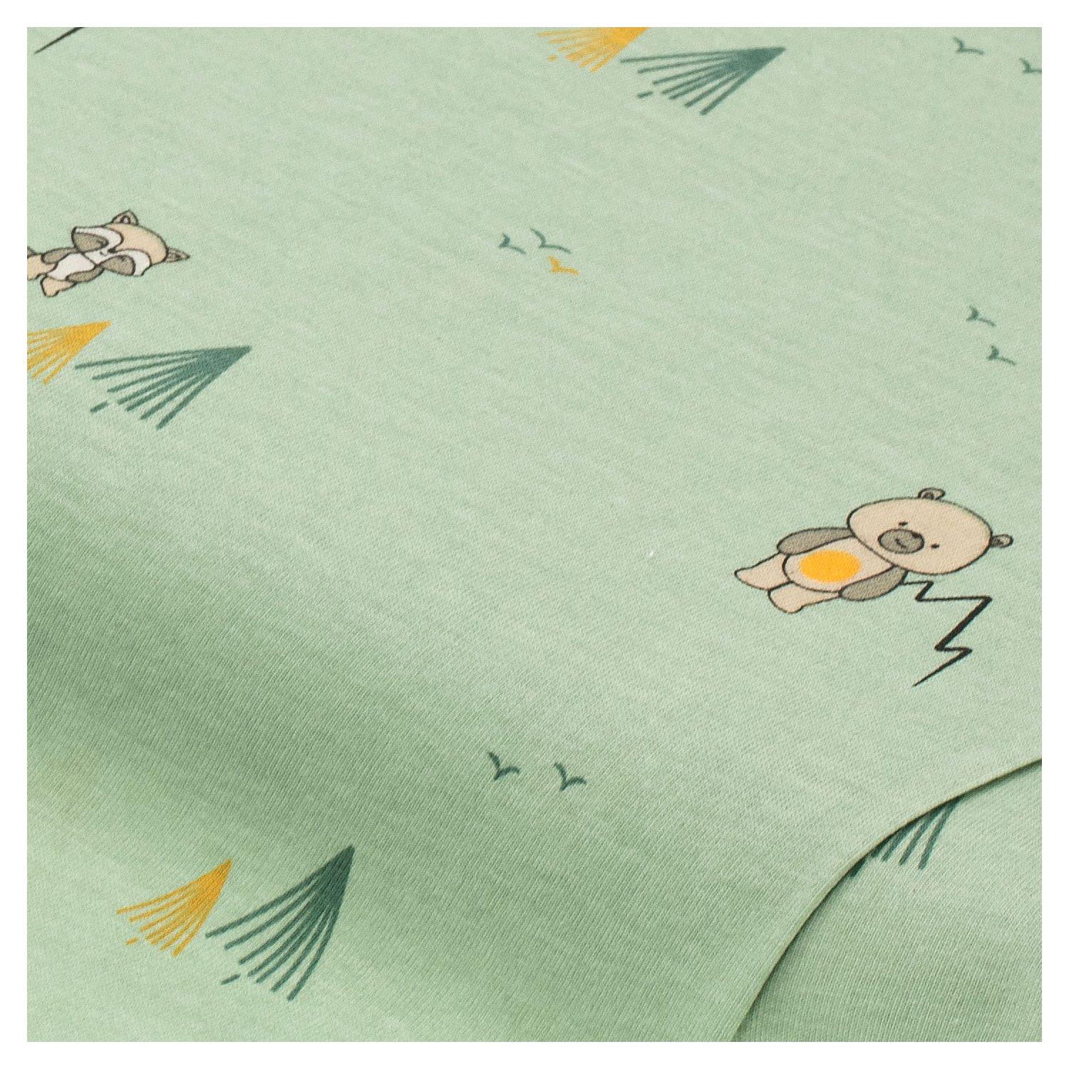 Baumwoll-Jersey "Tiere", mint-color