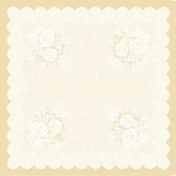 Mank Tischdecke Airlaid Franziska in Beige, 80 x 80 cm, 20 Stück - Mitteldecke Rosen Ornamente Ranken