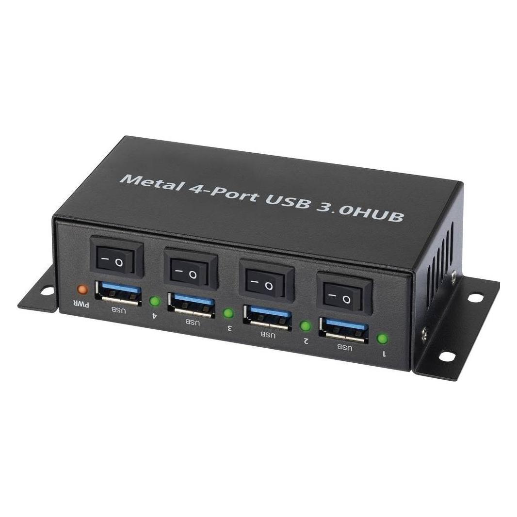 Renkforce 4 Port USB 3 Hub Metall, schaltbar (USB-B, 4 Ports) (RF-3955362)