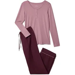 Tchibo - Flanell-Pyjama-Set - Damen - Gr. XL - bordeaux