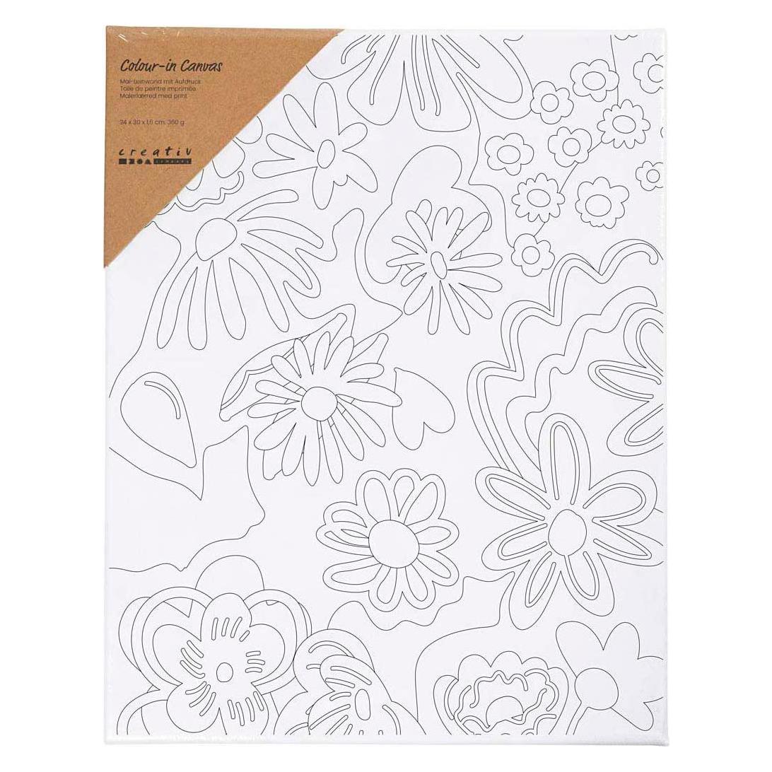 Creativ Company Leinwandbild mit Blumenmuster - 24 x 30 cm (24.50 x 1.70 cm) (5712854778923)