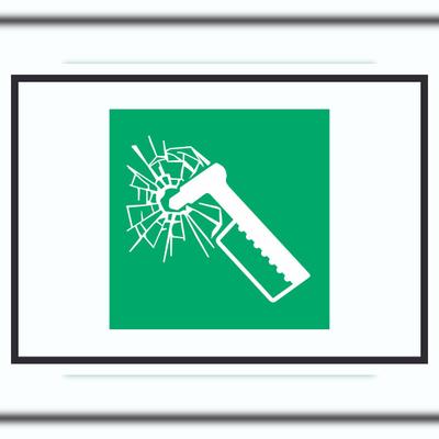 HB-Druck Notfallhammer Symbol A0 (841x1189mm) Schild