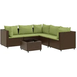 vidaXL, Gartenlounge, Thalia (3x Eckteil + 2x Mittelteil + Tisch)