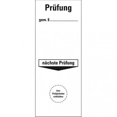 Dreifke® Grundetikett Prüfung gemäß §...nä. Prüfung, ökologische Folie, 40x100mm, 5/Bogen