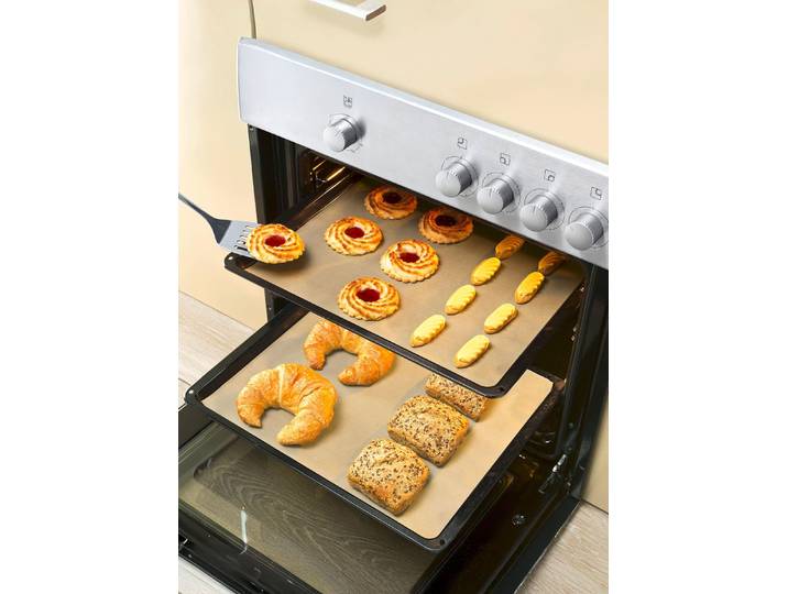 Backfolien-Set, 2-teilig, reißfest, Braun, Für Backbleche