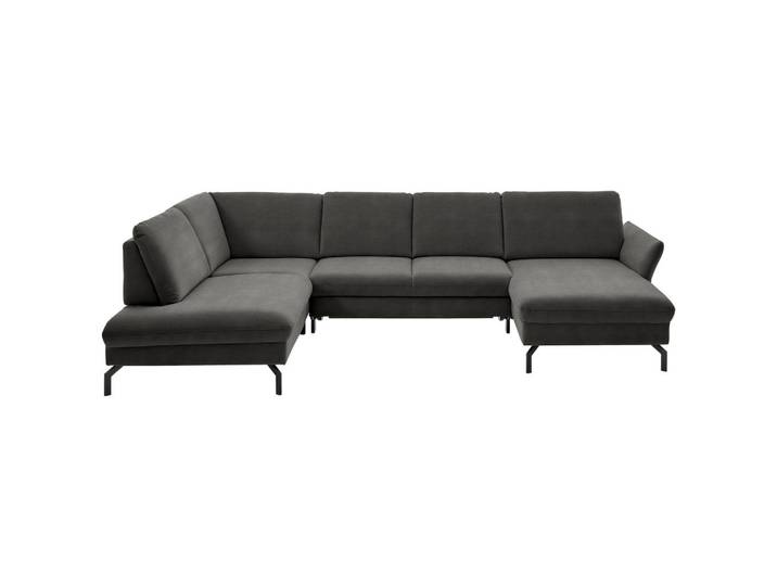 Beldomo System Wohnlandschaft, Grau, Metall, 5-Sitzer, U-Form, 335x220 cm, Goldenes M, Stoffauswahl, Sitzqualitäten, seitenverkehrt erhältlich, individuell planbar, Wohnzimmer, Sofas & Couches, Wohnlandschaften, Wohnlandschaft U-Form